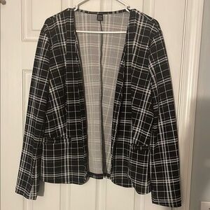 Black and White Plaid Women's Blazer
